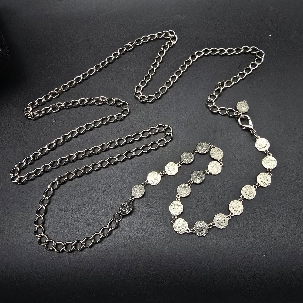 Faux Mercury Dime Belt Silver Tone Vintage Women's Accessories